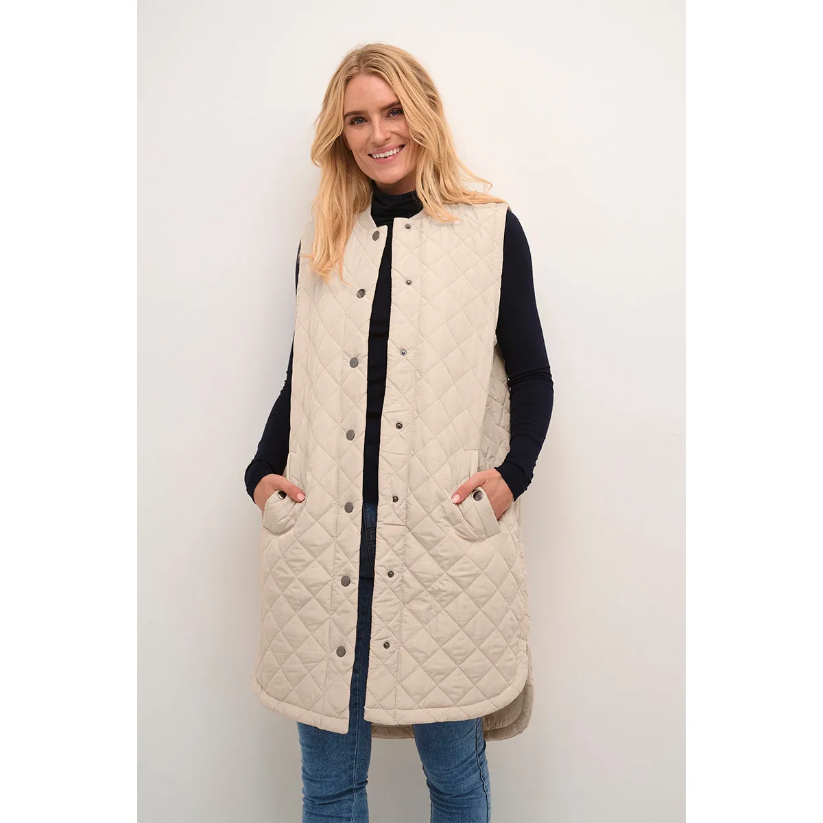 Maria quilted waistcoat long