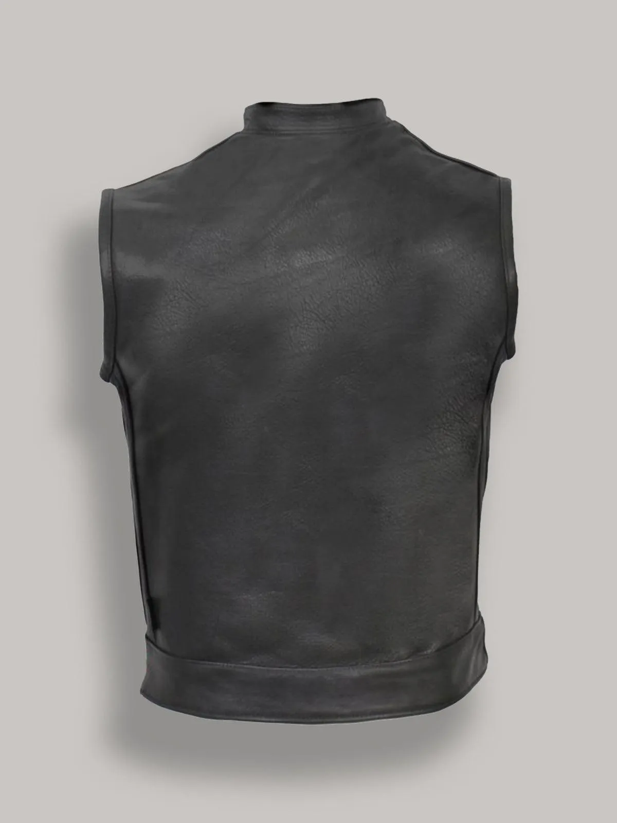 Men's Black Leather Vest