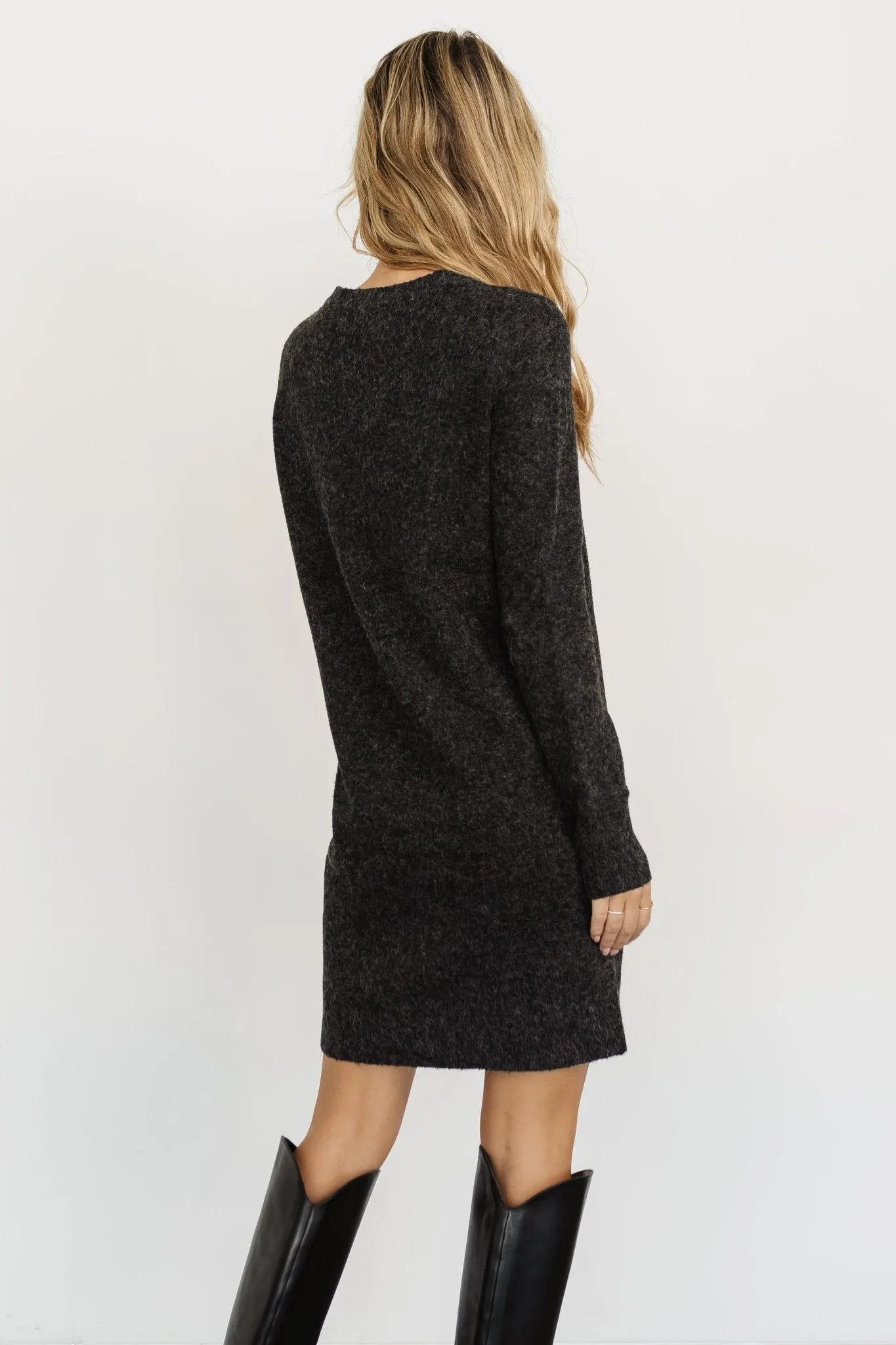 Miller Sweater Dress | Charcoal Black