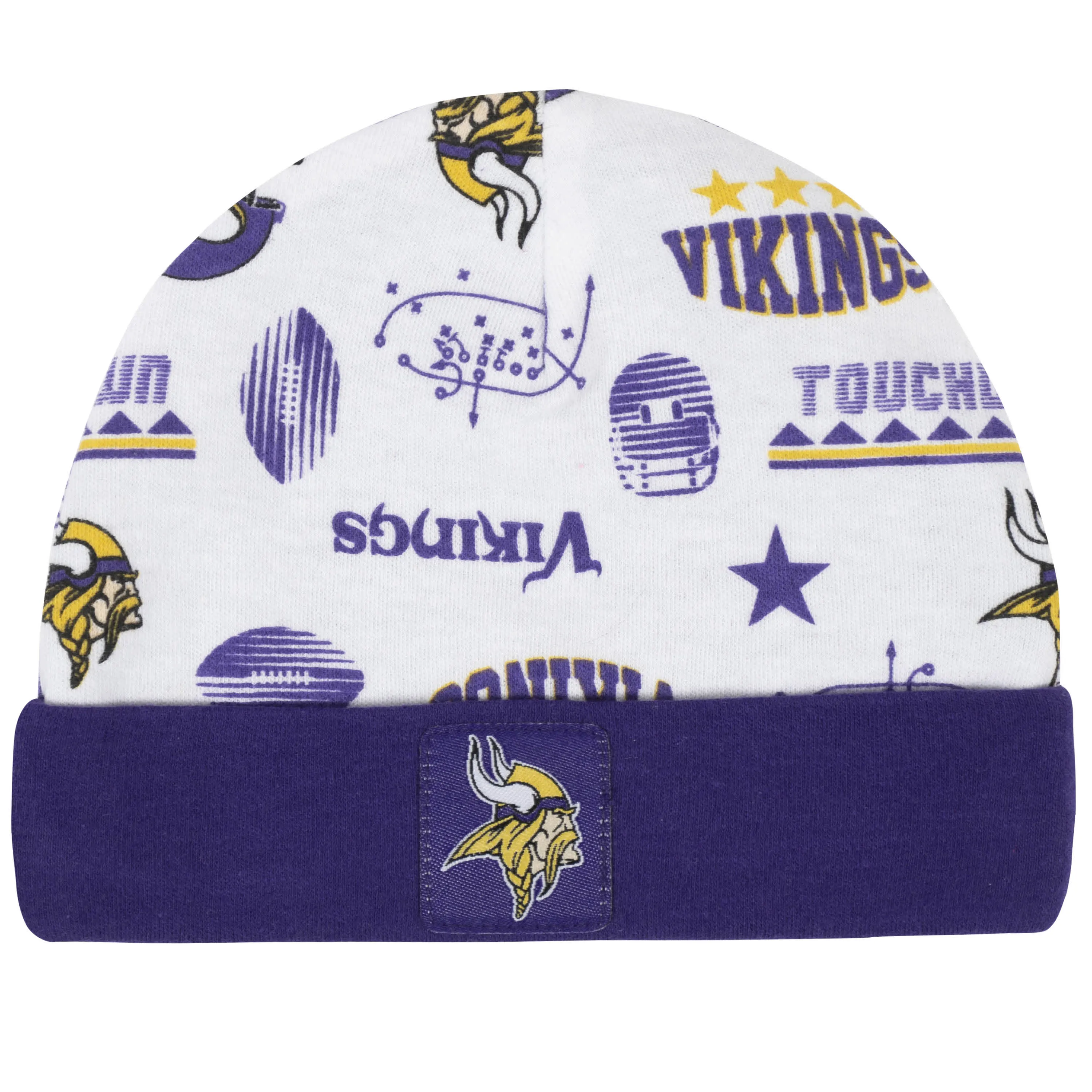 Minnesota Vikings 3-Piece Baby Boys Bodysuit, Bib, and Cap Set