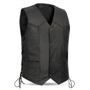 MKL - Karma Men's Classic Western Style Leather Vest