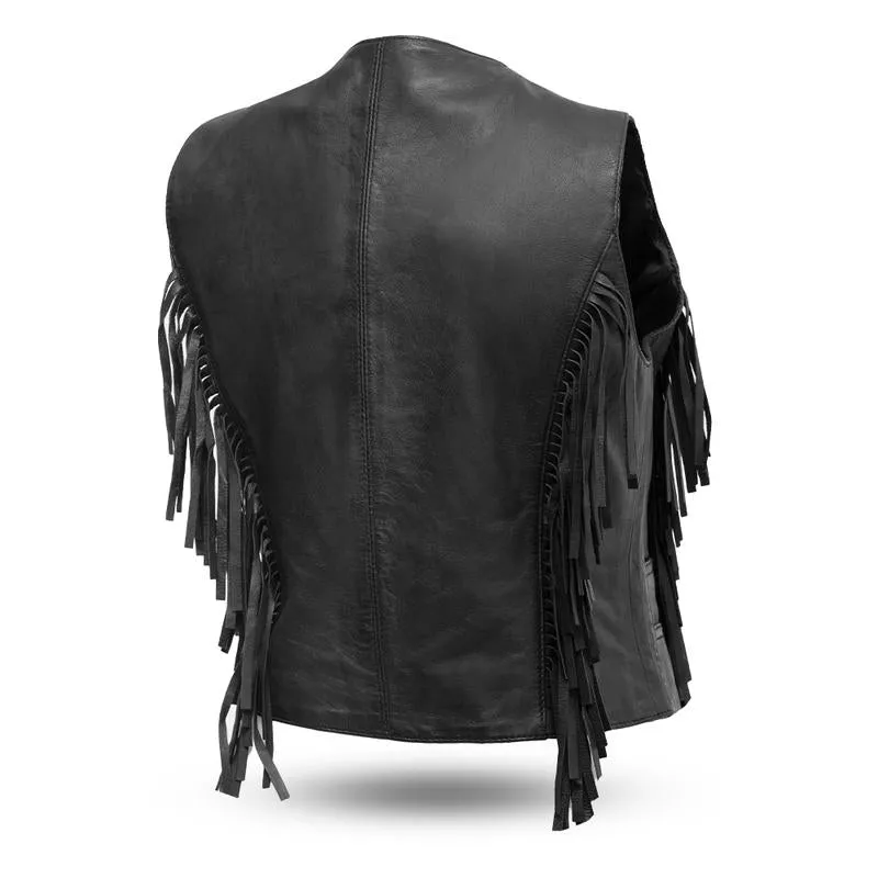 MKL - Stoy Women's Motorcycle Fringe Leather Vest