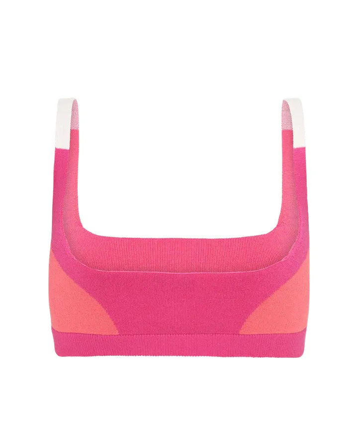 Nagnata Colour Block Bralet - Hot Pink/Neon Pink