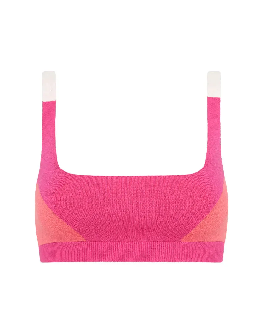 Nagnata Colour Block Bralet - Hot Pink/Neon Pink