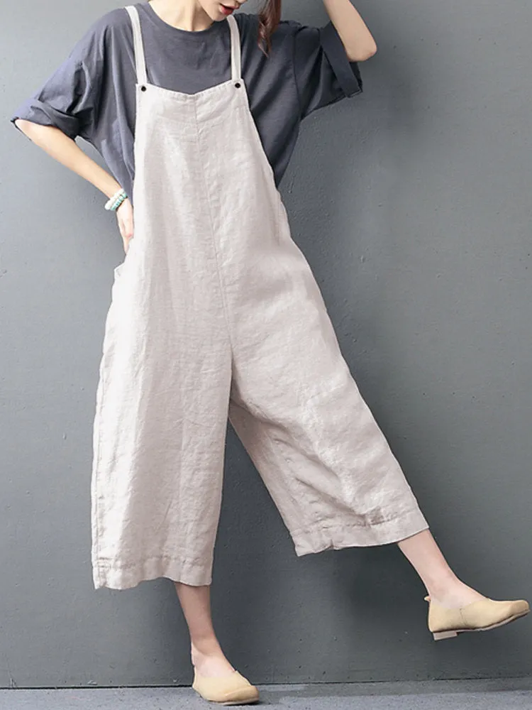 O-NEWE Strap Pocket Wide-legged Jumpsuits