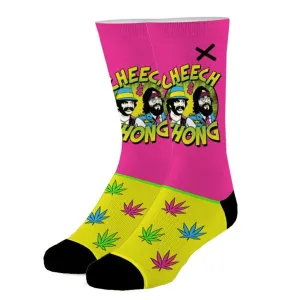 Odd Sox Men's Crew Socks - Cheech & Chong Neon