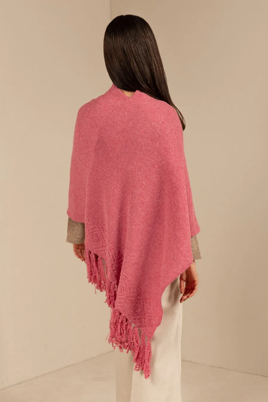 Ofelia Poncho Baby Alpaca Color Damask