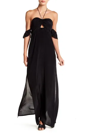 Off Shoulder Black Maxi Dress