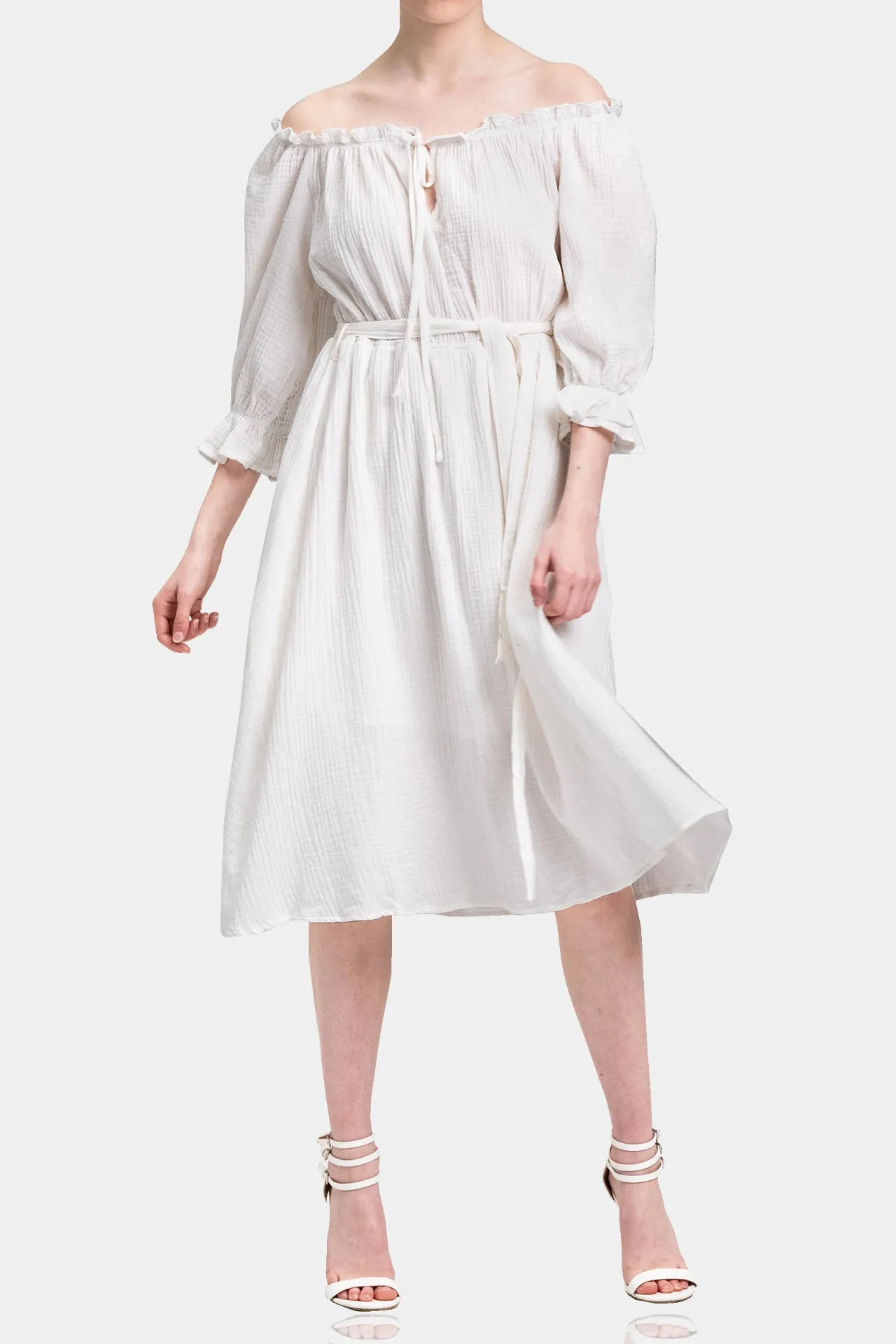 Off Shoulder Cotton Dress for Women