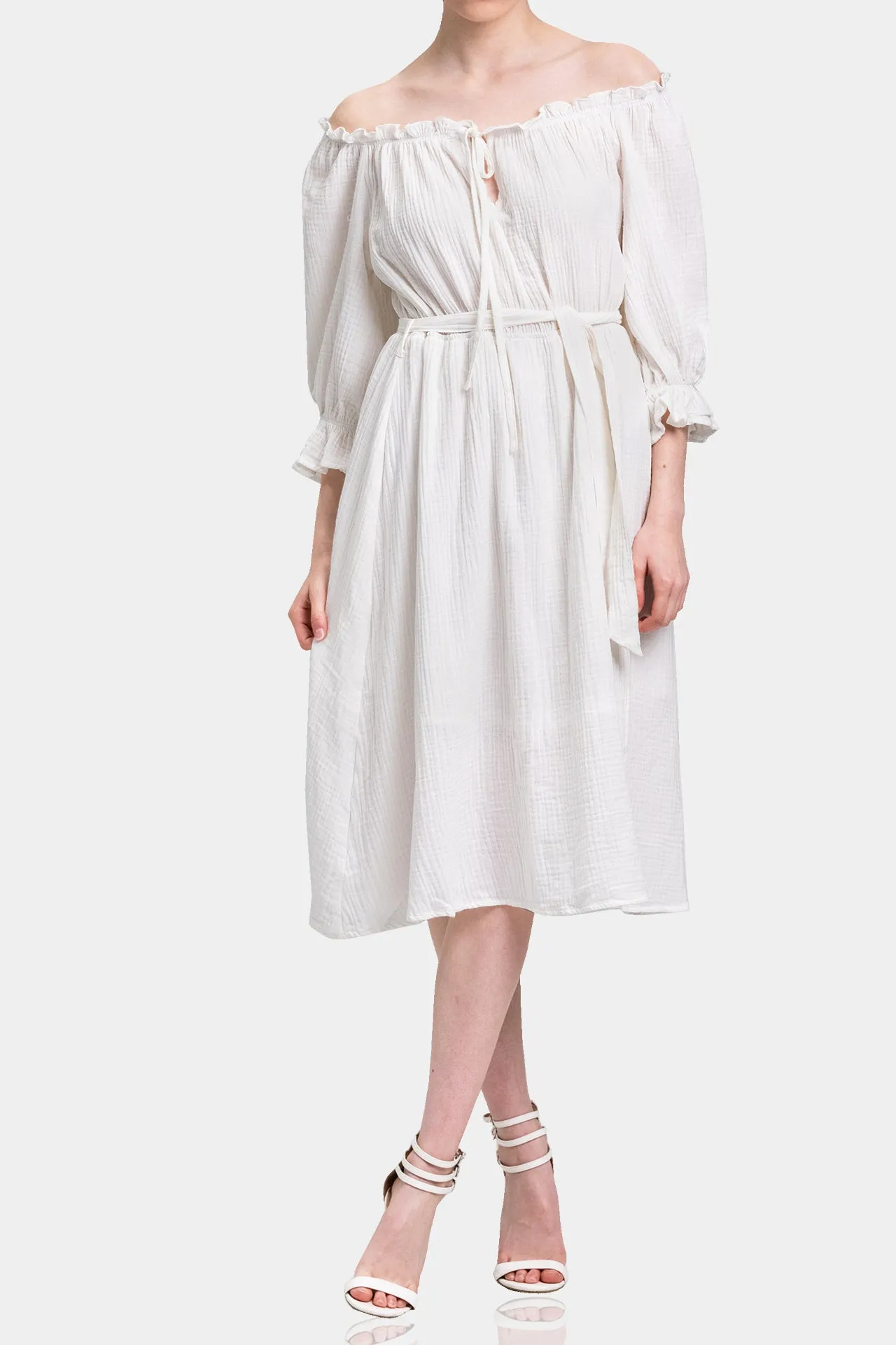 Off Shoulder Cotton Dress for Women