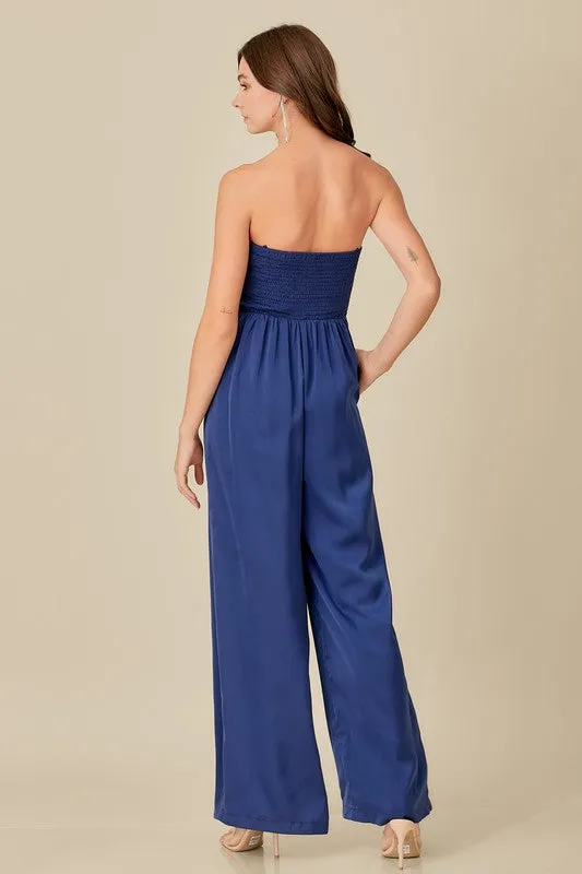 OPHELIA OVERLAPPING TOP DETAILED JUMPSUIT