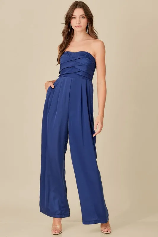 OPHELIA OVERLAPPING TOP DETAILED JUMPSUIT