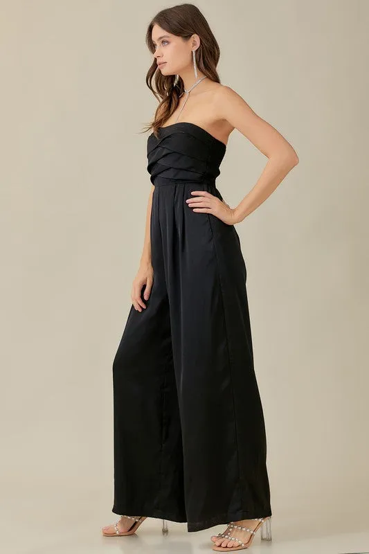 OPHELIA OVERLAPPING TOP DETAILED JUMPSUIT