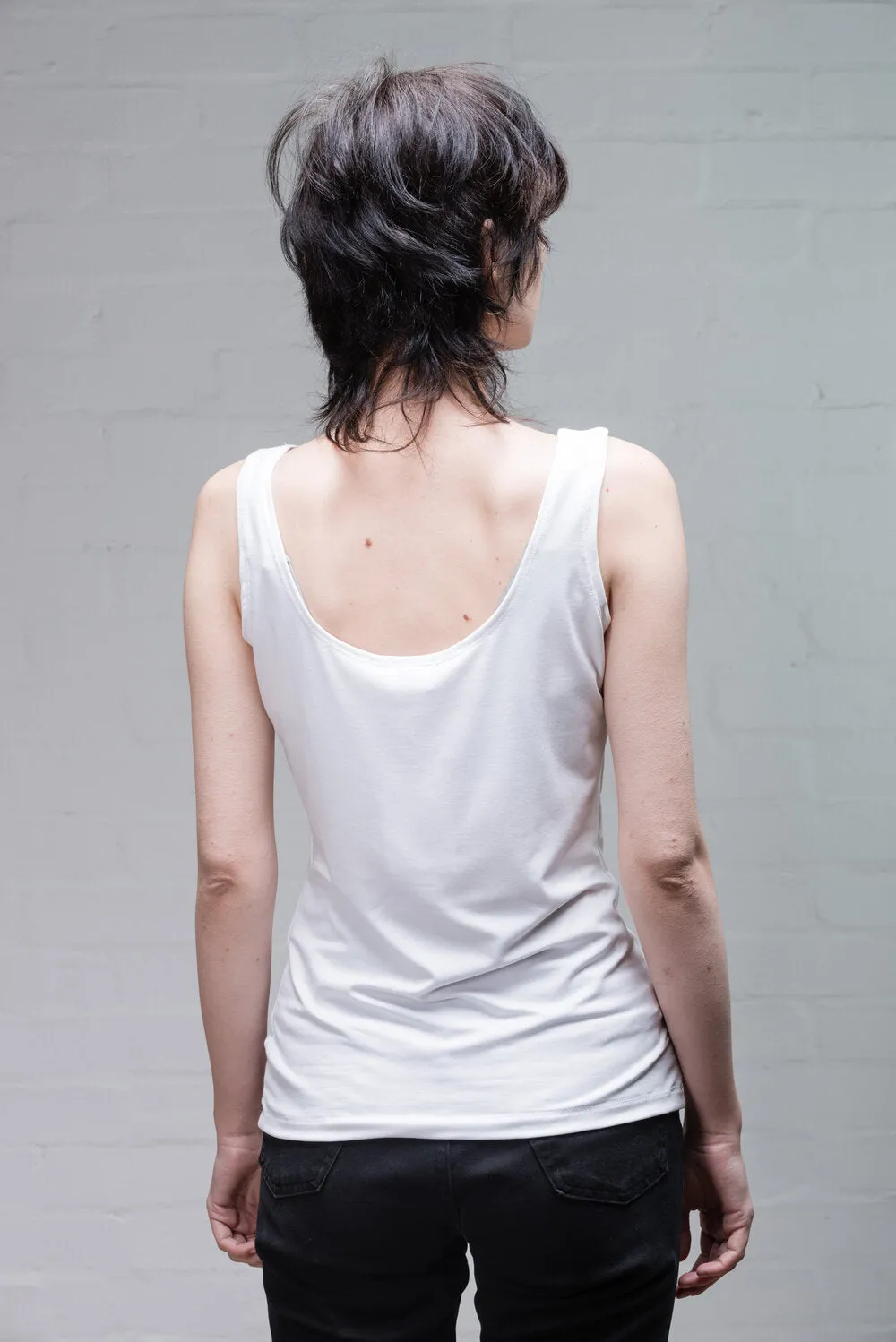 Organic Bamboo Vest in White