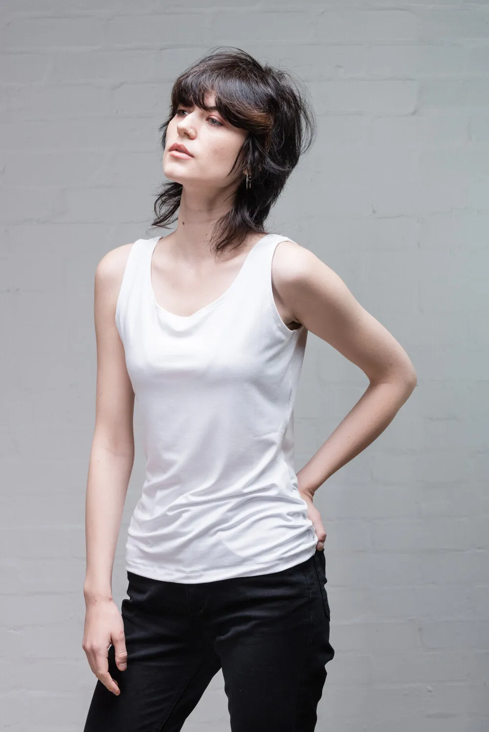 Organic Bamboo Vest in White