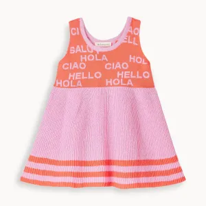 Paris - Coral Stripe Knit Baby & Kids Sun Dress