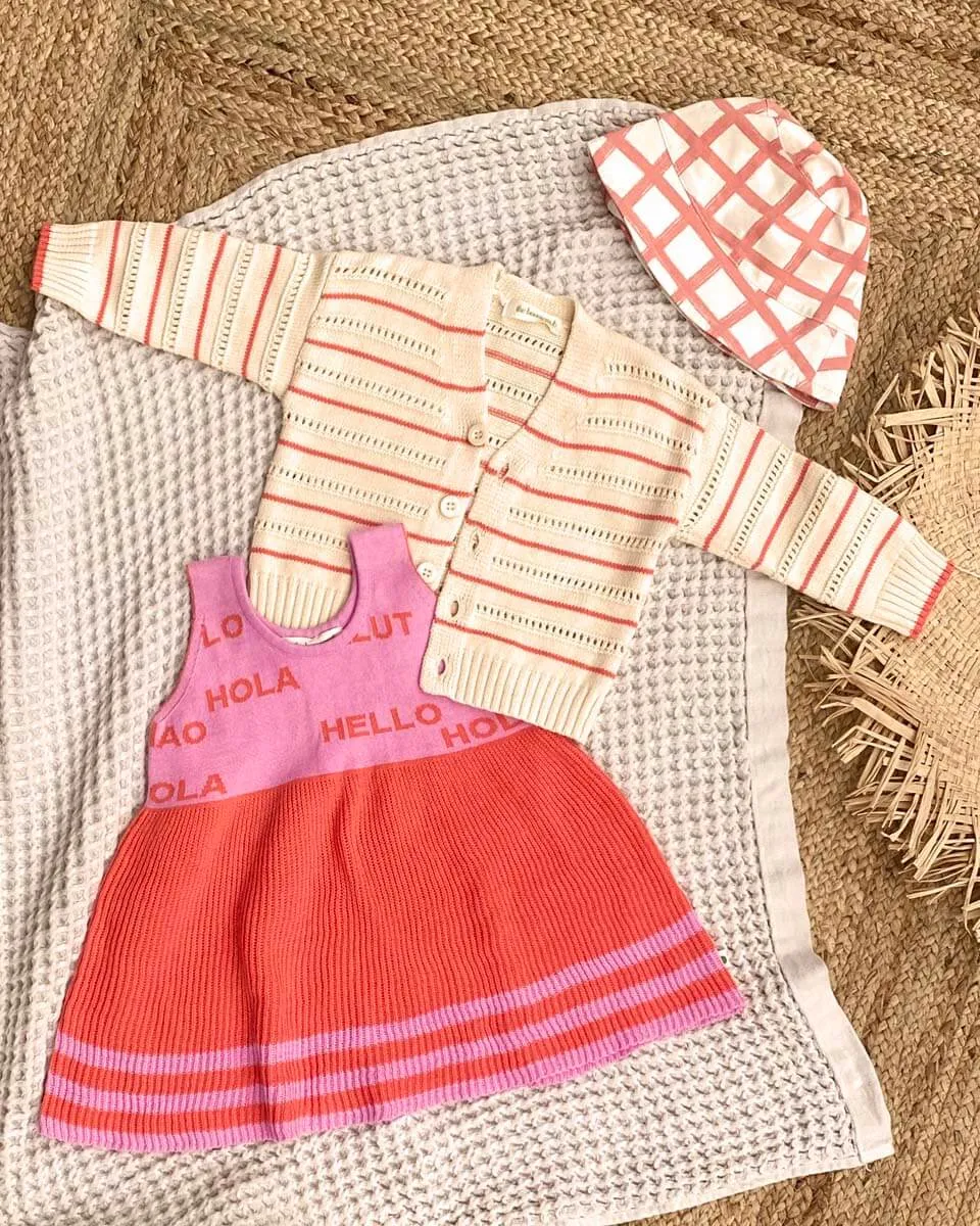 Paris - Coral Stripe Knit Baby & Kids Sun Dress