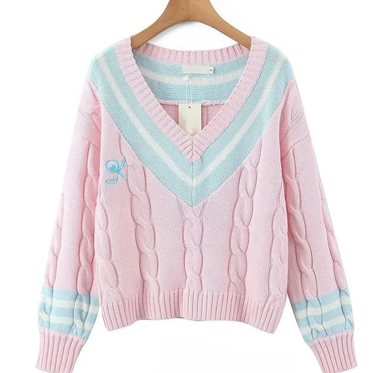 Pastel V Neck Sweater