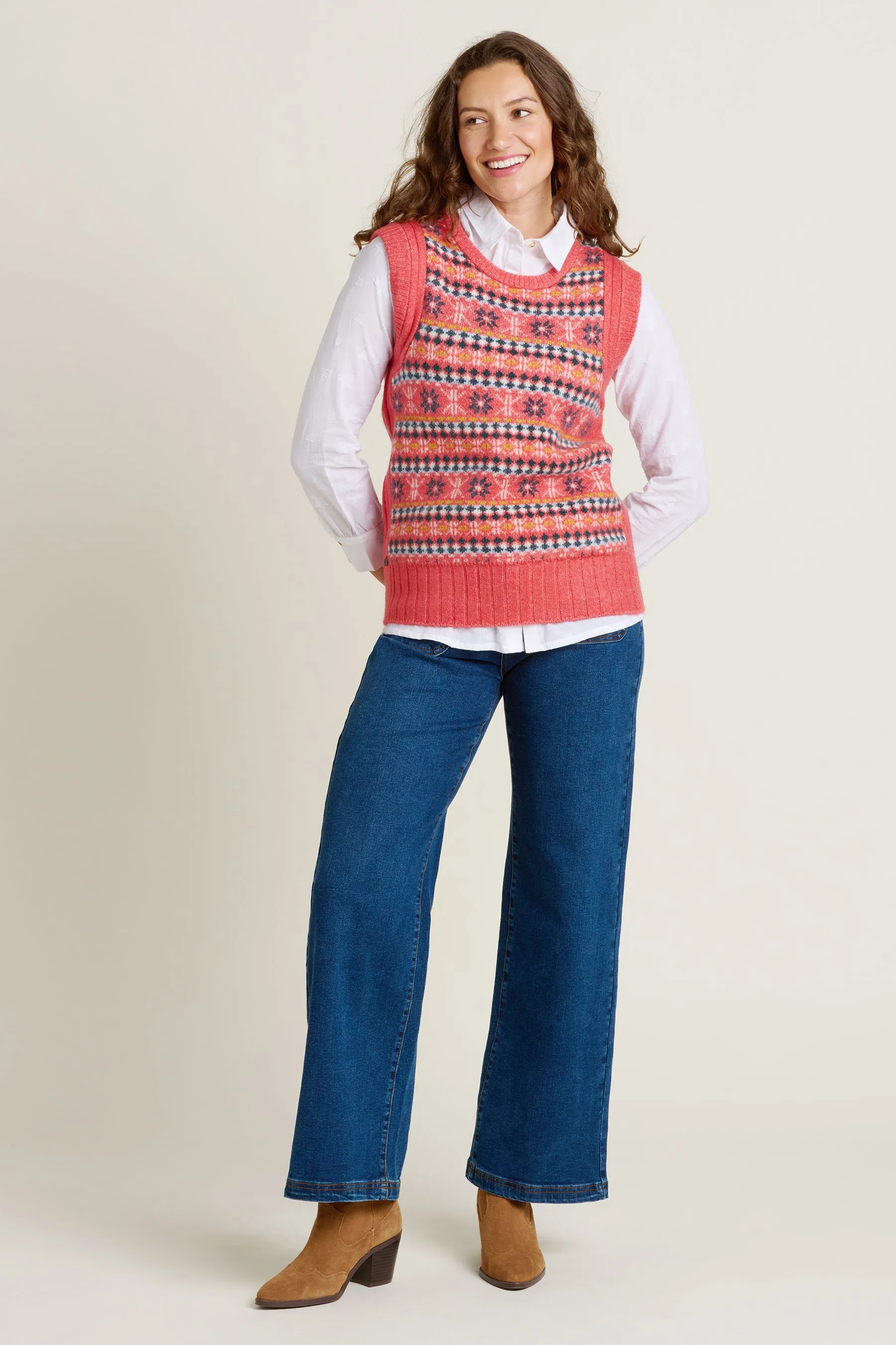 Pink Fairisle Knitted Vest