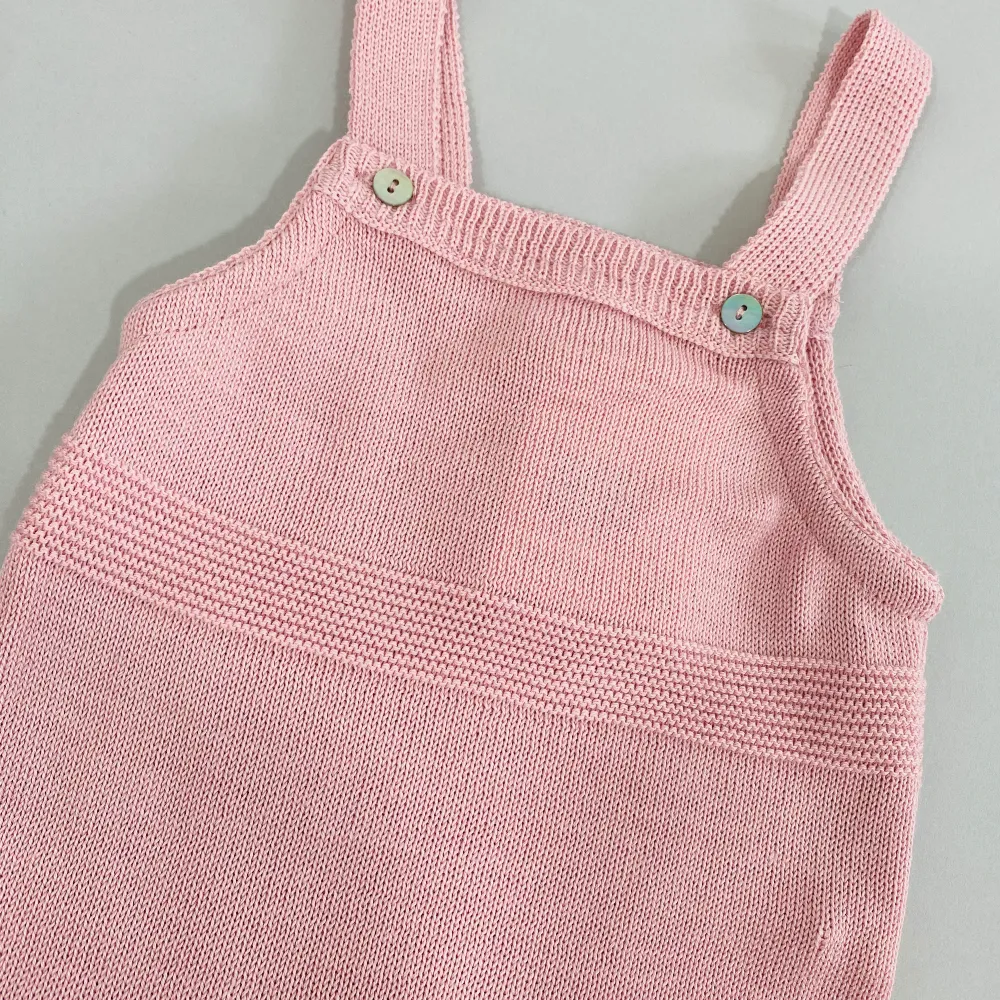 Pink Knitted Dungarees