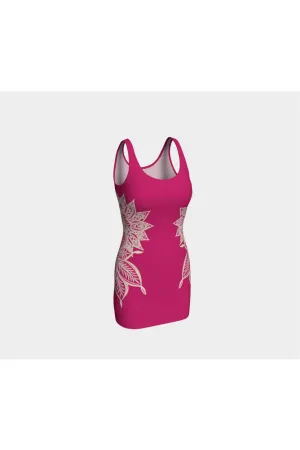 Pink Peacock Mandala Bodycon Dress