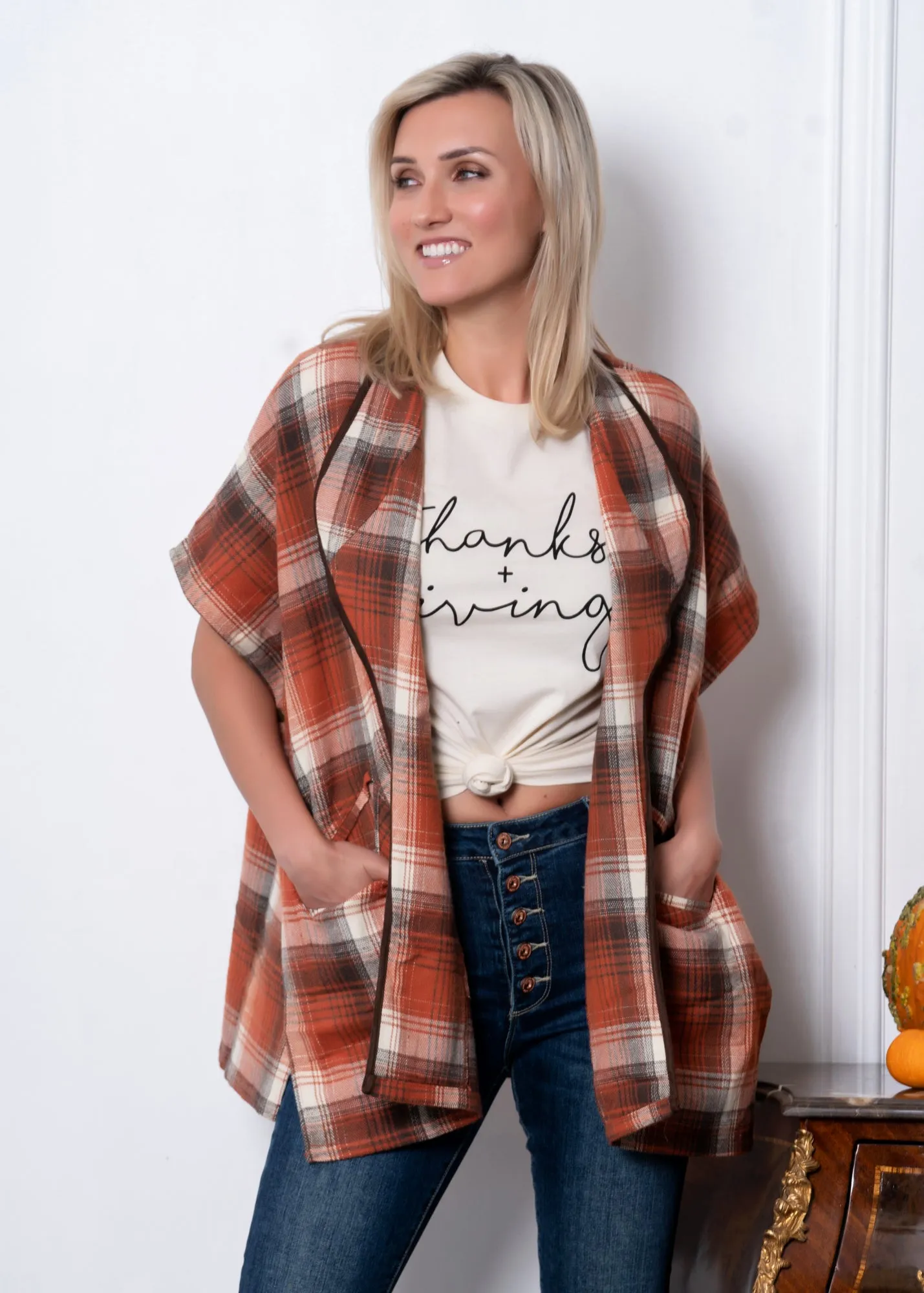 Plaid Poncho