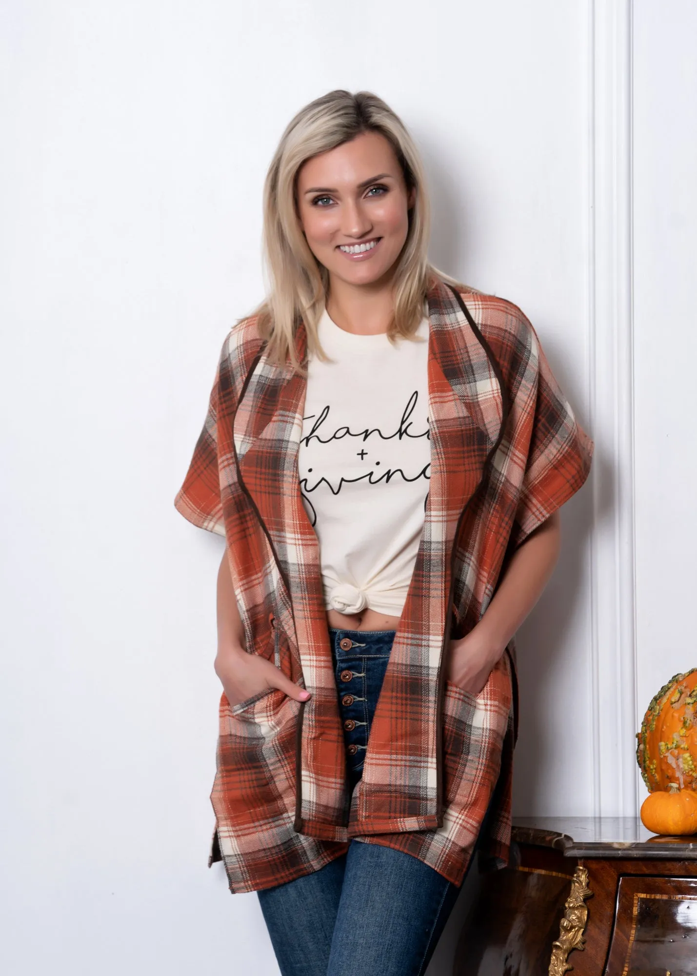 Plaid Poncho