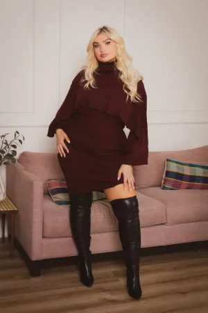 Plus Size Chianne  Sweater Matching Set - Burgundy