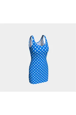 Polka Dot on Blue Bodycon Dress