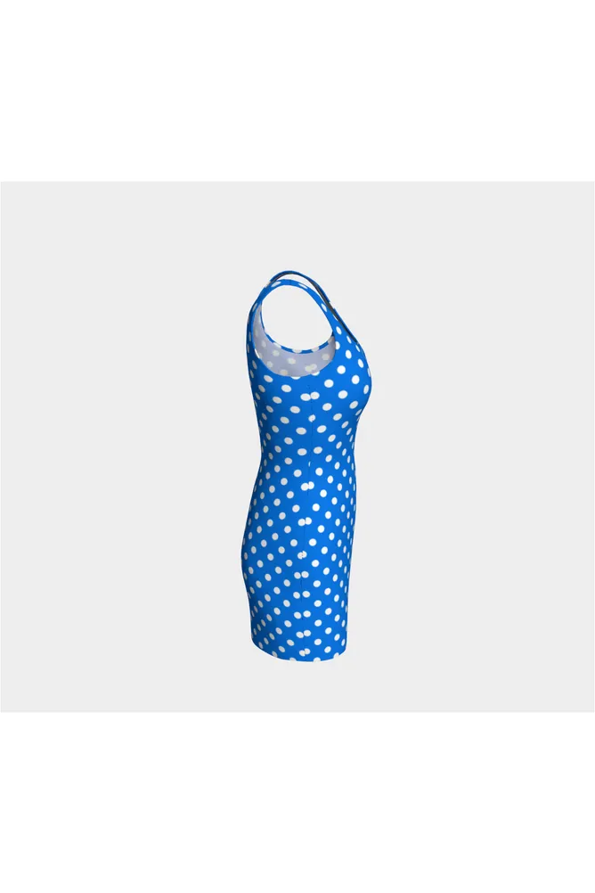 Polka Dot on Blue Bodycon Dress