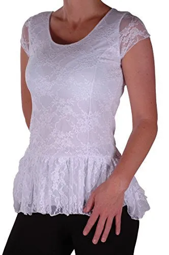 Poppy Lined Short Sleeve Lace Tops