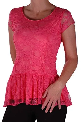 Poppy Lined Short Sleeve Lace Tops