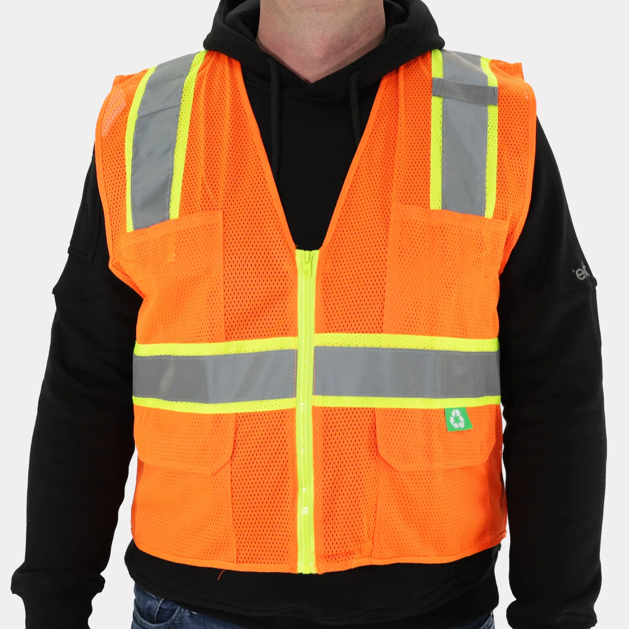 Premium Orange Safety Vest With Zipper (1/ea)