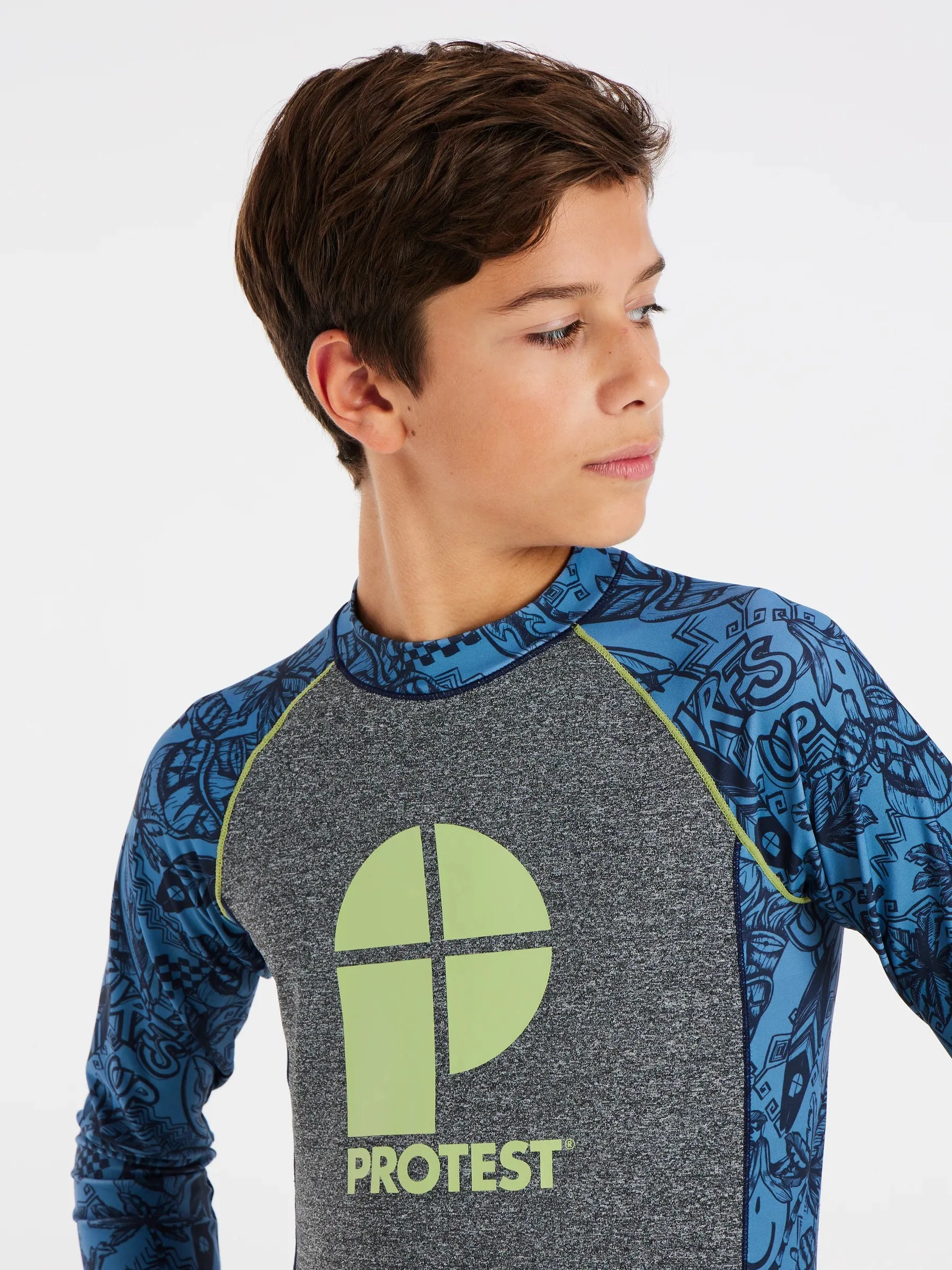 Protest PRTADMIT JR Lycra Rashguard - Kids Long Sleeve - River Blue