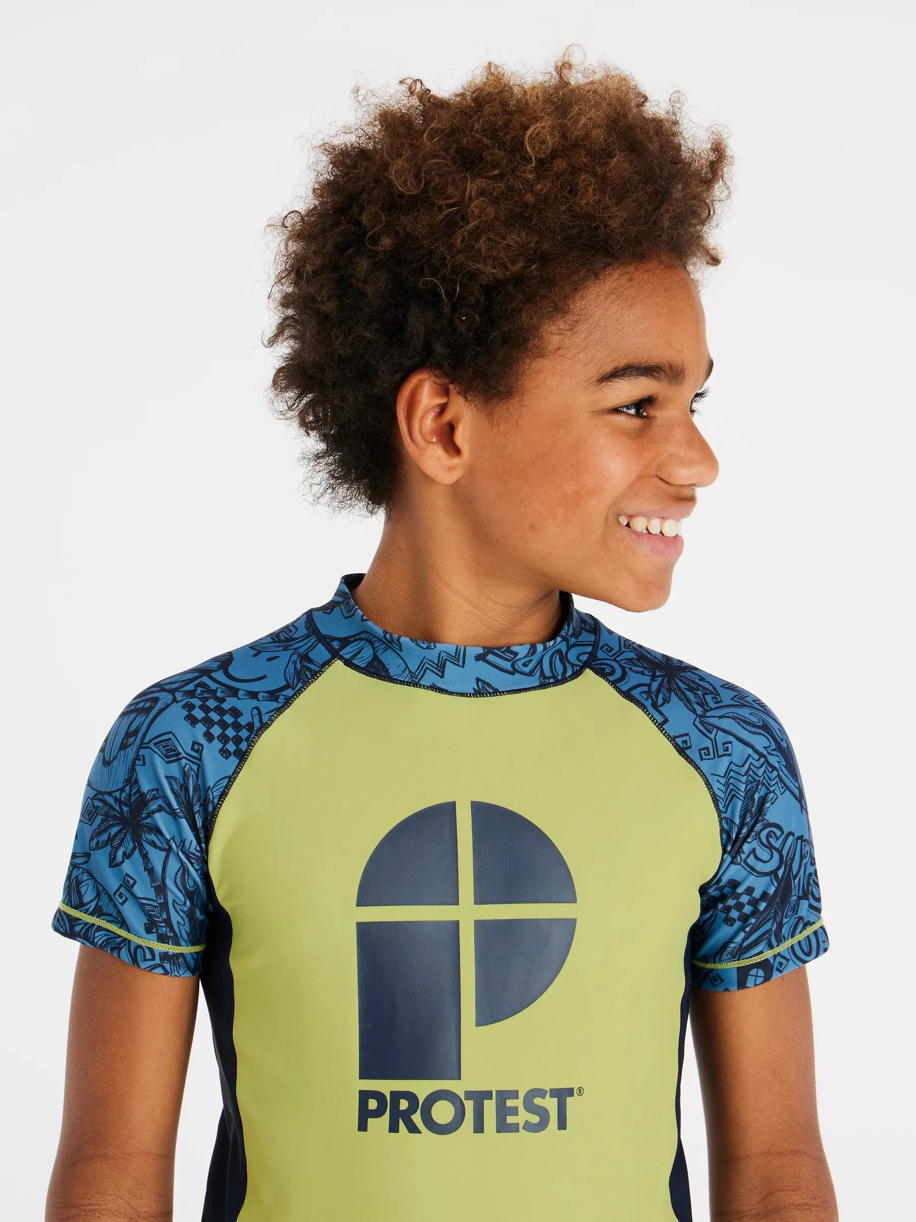 Protest PRTAHOY JR Rashguard - Kids Short Sleeve - Algae Green