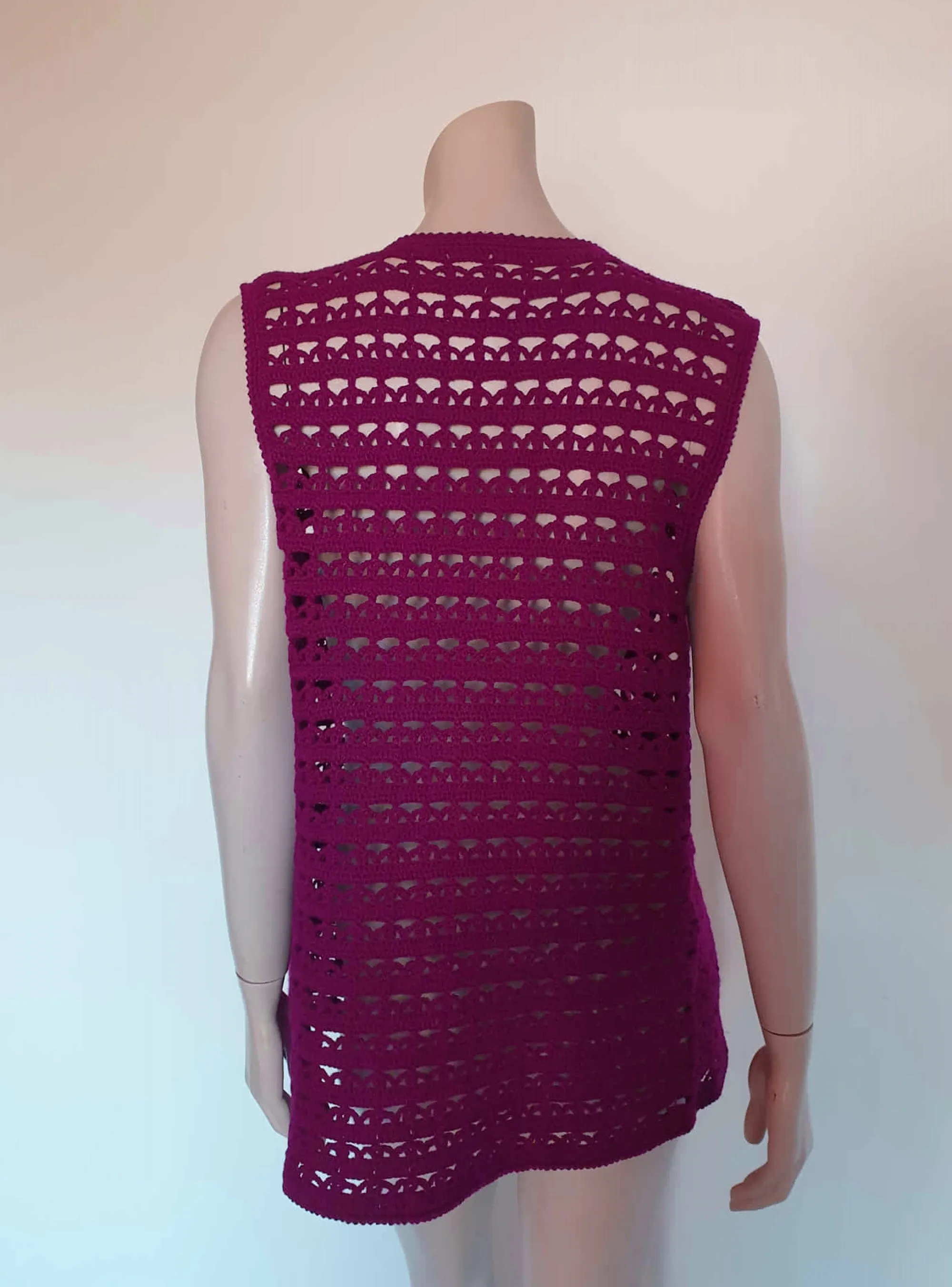 Purple Plum Crocheted Vest - M to L