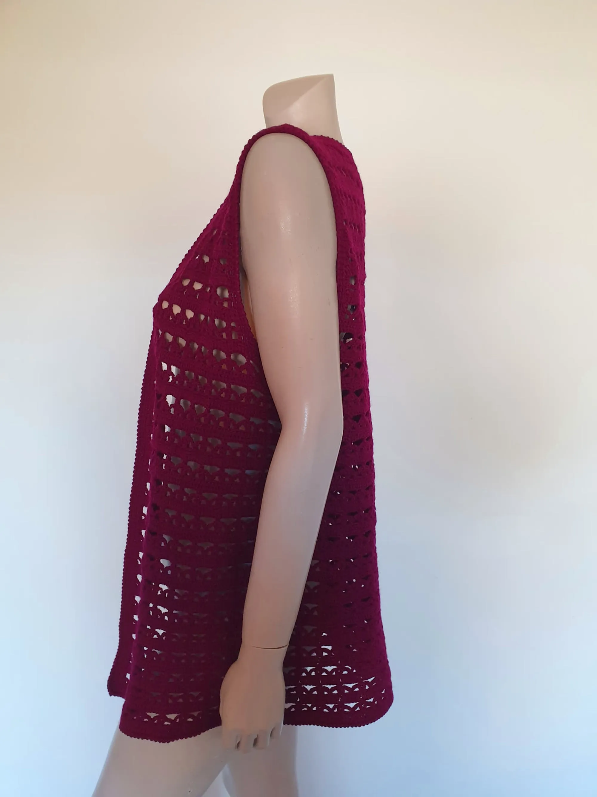 Purple Plum Crocheted Vest - M to L