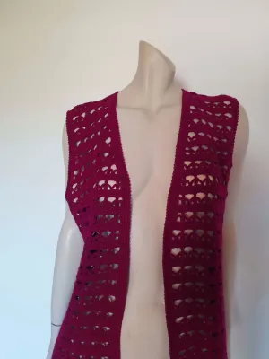 Purple Plum Crocheted Vest - M to L