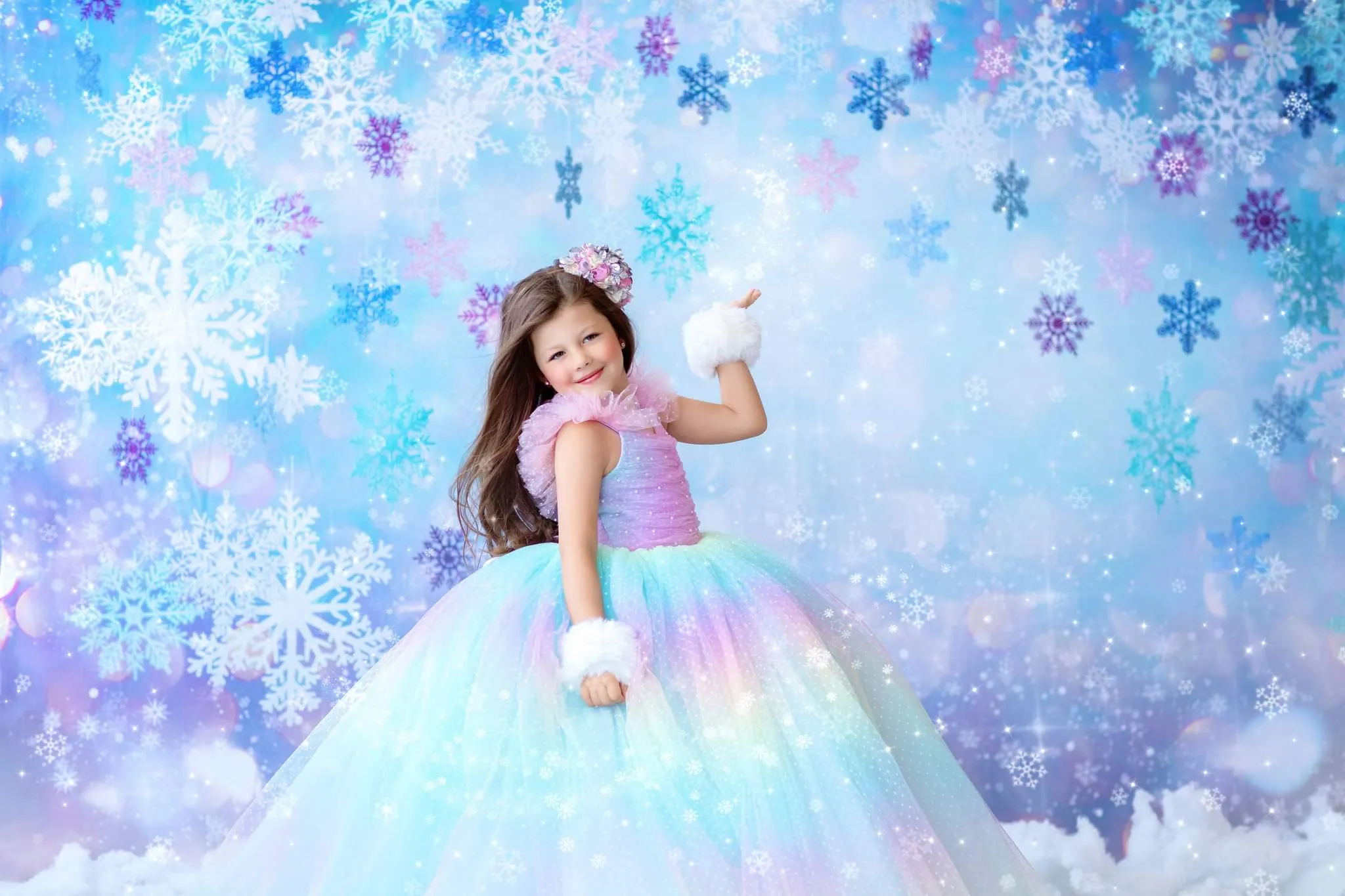 "Ombre Rainbow Dream" Floor Length Dress (5 Year-Petite 6 Year)