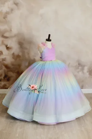 "Ombre Rainbow Dream" Floor Length Dress (5 Year-Petite 6 Year)