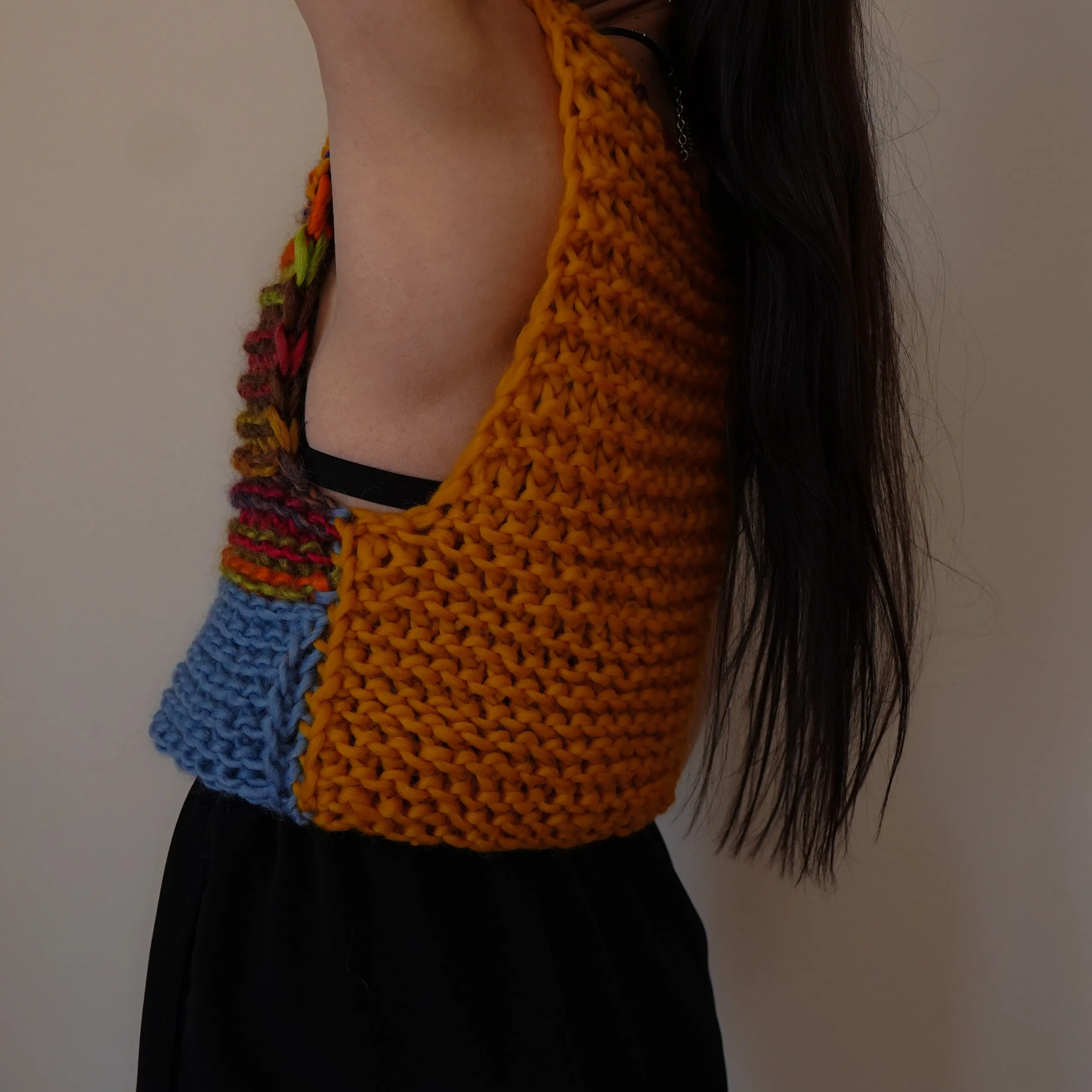 Rainbow Chunky Knitted Vest