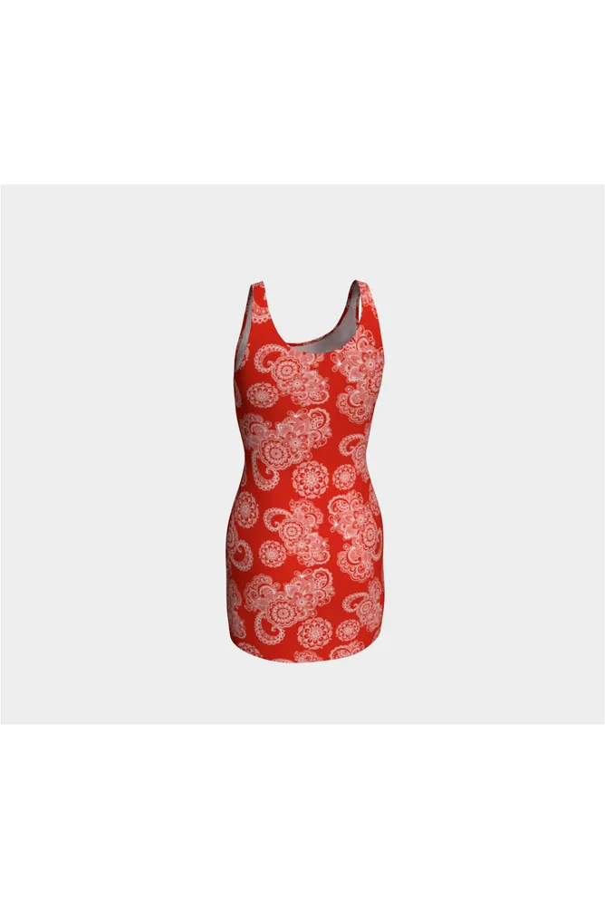 Red Paisley Bodycon Dress