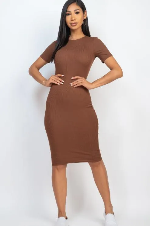 Ribbed Bodycon Midi Dress