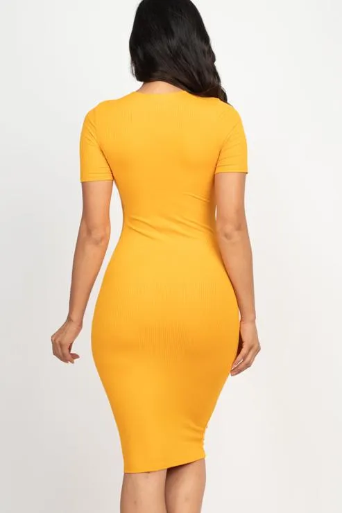 Ribbed Bodycon Midi Dress