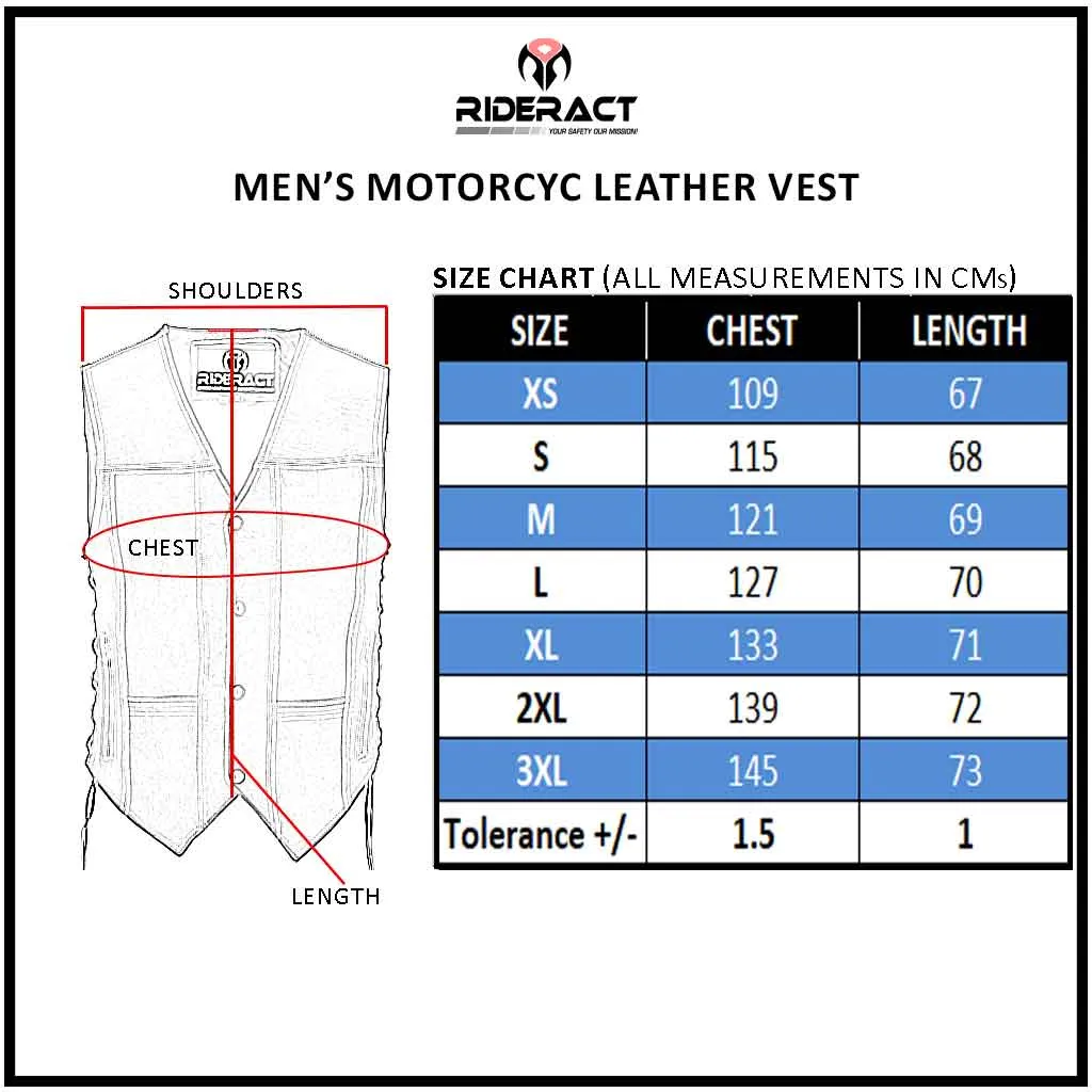 RIDERACT® Cargo Biker Leather Vest