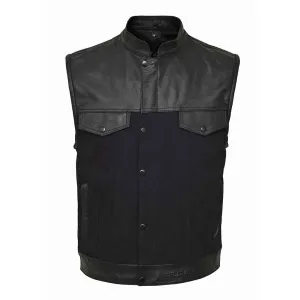 RIDERACT® Denim Leather Vest K2 Black