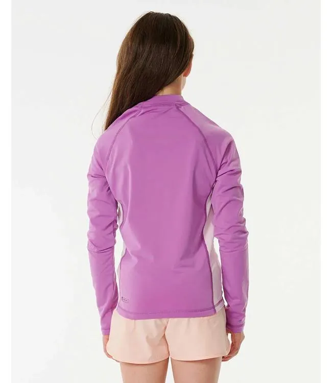 Ripcurl Icons UV Brushed Girls Long Sleeve (2024) - Neon Purple