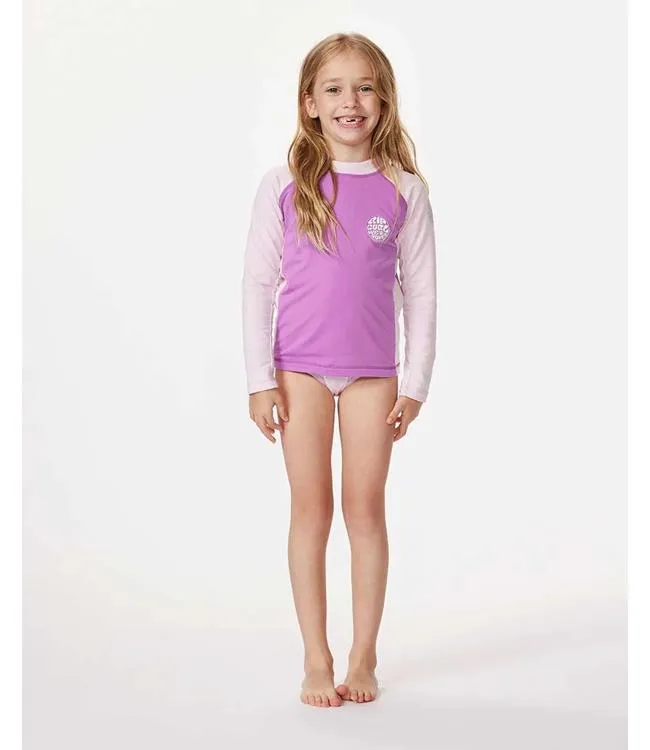 Ripcurl Icons UV Brushed Kids Long Sleeve (2024) - Neon Purple