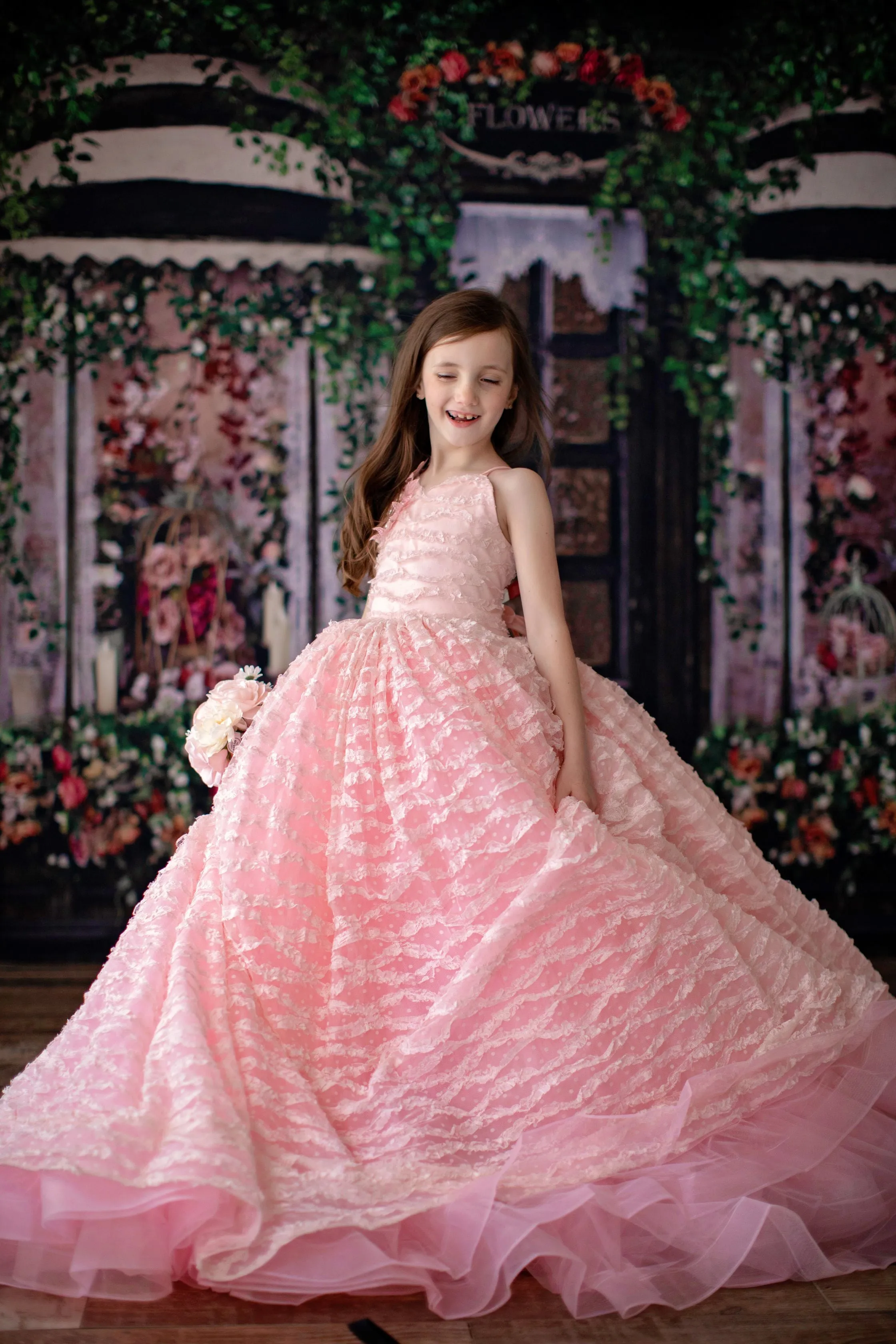 RTS RETIRED RENTALEUC "Pink Splendor" -  Dress Jacket Floor Length Dress  (7 Year - Petite 9 Year)