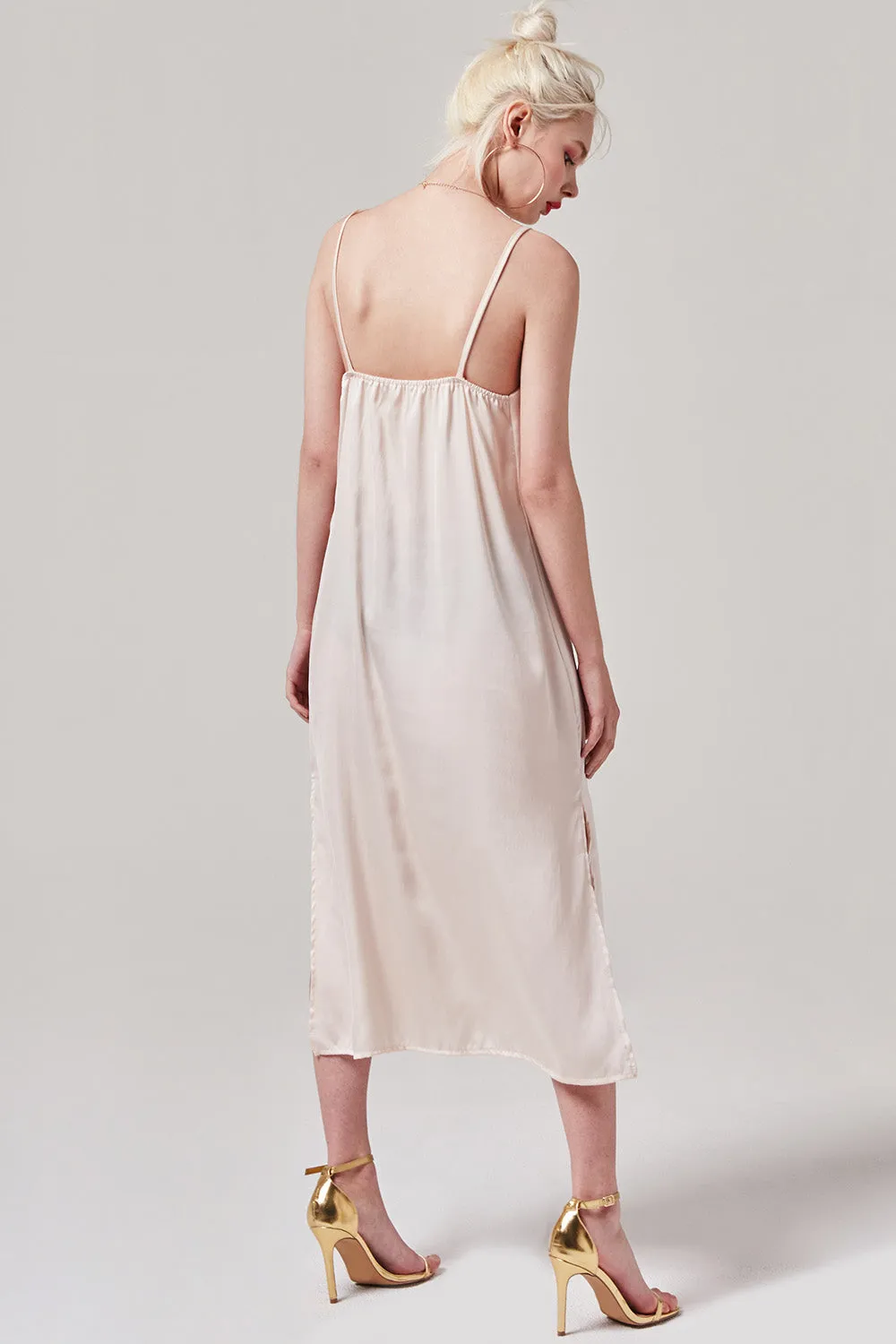 Satin Slit Slip Dress